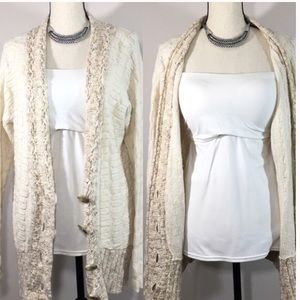 Free People Textured Chunky Boyfriend Cardigan